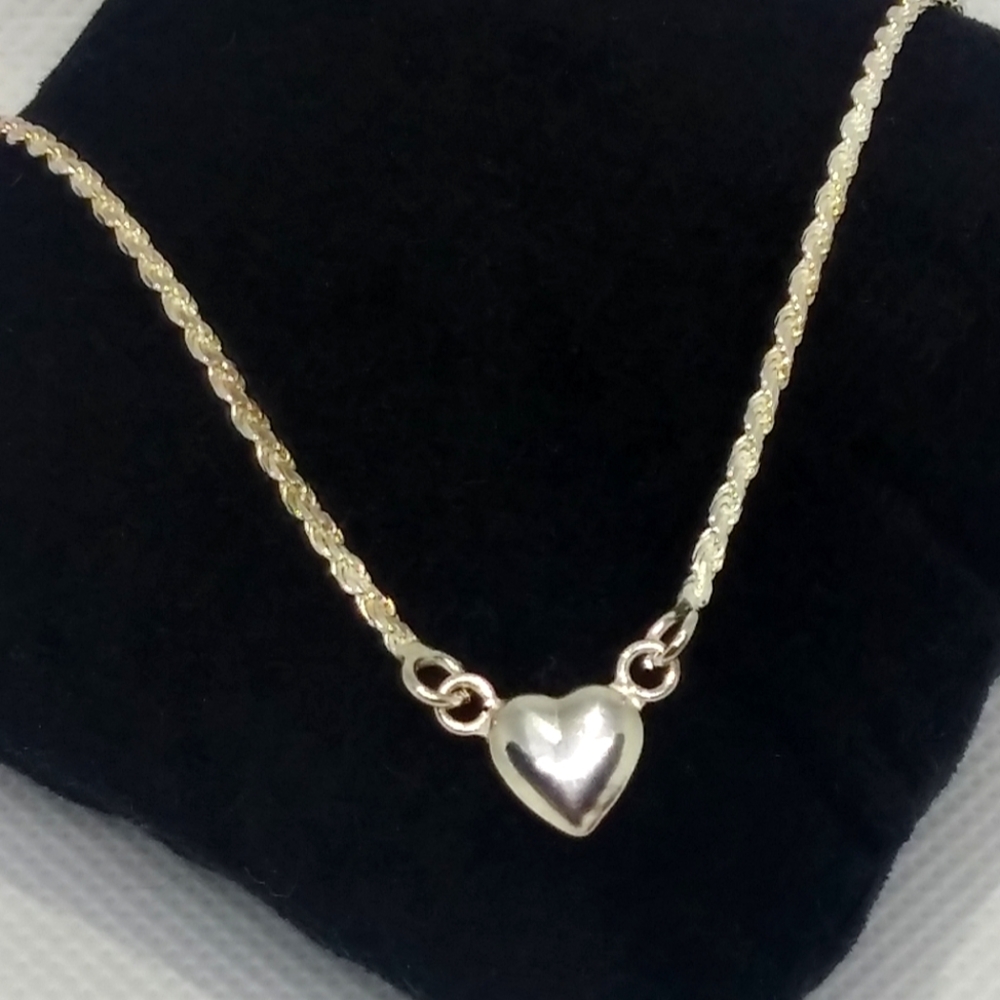 💙HP💙 925 Sterling Heart Rope Chain Necklace
